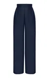 Di Stavnitser New Relax Silk Habotai Wide-leg Pants In Blue