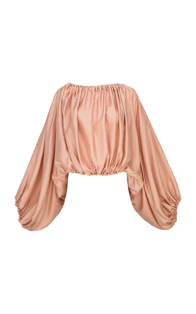 Di Stavnitser Paloma Gathered Silk Top In Pink