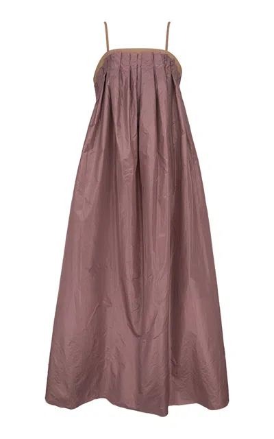 Di Stavnitser Pleated Silk-taffeta Gown In Pink