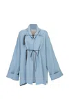 Di Stavnitser Relax Kimono Silk Jacket In Blue