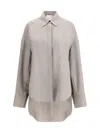 Di Stavnitser Curved-hem Shirt In Gray