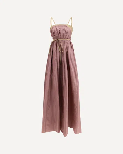 Di Stavnitser Taffeta Maxi Dress In Pink