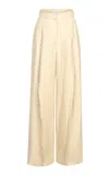 Di Stavnitser Tali Raw-edge Linen Straight-leg Pants In Neutral