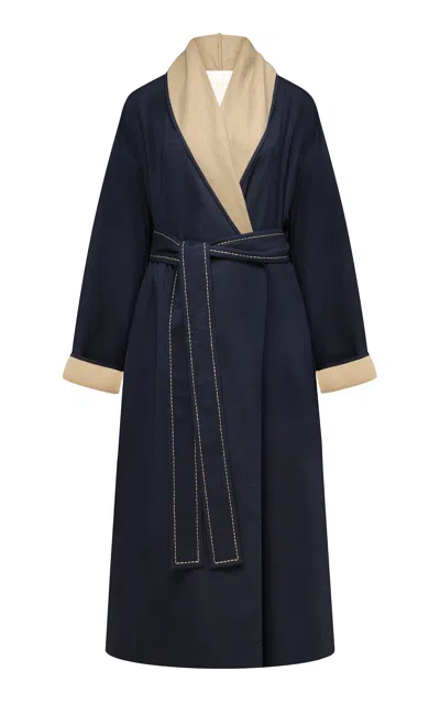 Di Stavnitser The Embrace Cashmere-silk Coat In Blue