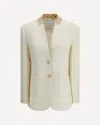 Di Stavnitser Contrast-collar Gold-button Jacket In White