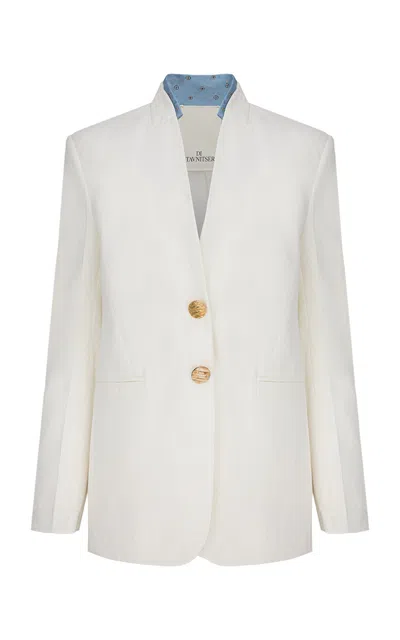 Di Stavnitser The Signature Single-breasted Cotton-linen Blazer In White