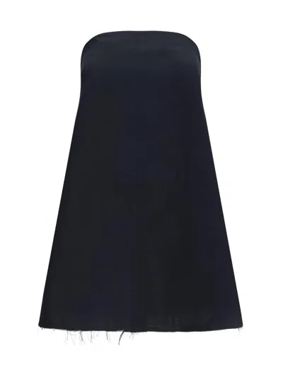 Di Stavnitser Chiarra Strapless Frayed-hem Top In Black
