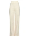 Di Stavnitser Woman Pants Cream Size 8 Cotton, Silk, Elastane