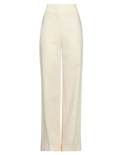 Di Stavnitser Woman Pants Cream Size 8 Cotton, Silk, Elastane