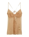 Di Stavnitser Woman Top Camel Size 6 Silk In Beige