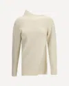 Di Stavnitser Asymmetric High-neck Sweater In White