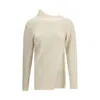 Di Stavnitser Asymmetric High-neck Sweater In White