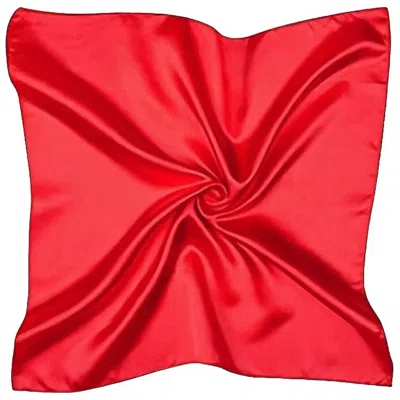 Diacly Women's Silky Satin Square Scarf In Red