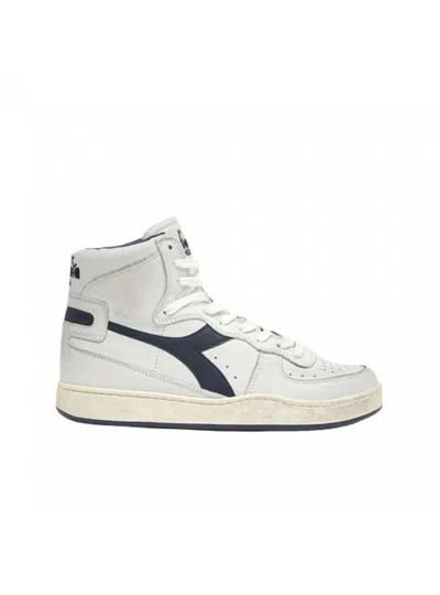 Diadora Adult Unisex  Heritage_mi_basket_used_bianco/blu In White
