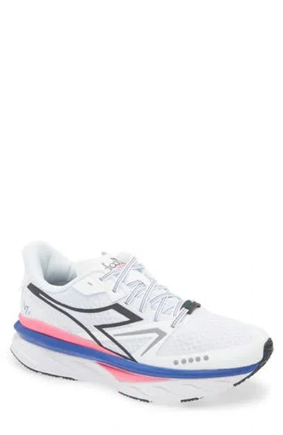 Diadora Atomo V7000-2 Running Shoe In White/surt The Web/pink Fluo