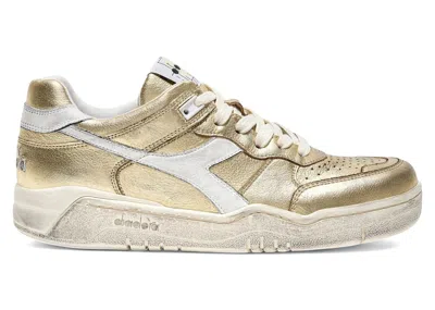 Pre-owned Diadora B.560 Metal (women's) Sneakers In Gold/white In Multi