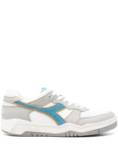 Diadora B.560 Used Panelled Leather Sneakers In White
