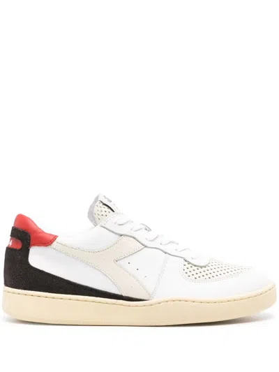 Diadora Basket Panelled Sneakers In White