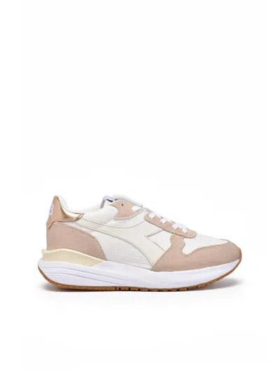 Diadora Beige Leather Polyester Venus Sneakers In White