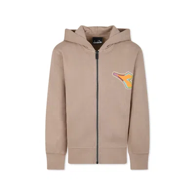 Diadora Kids' Beige Sweatshirt For Boy With Logo