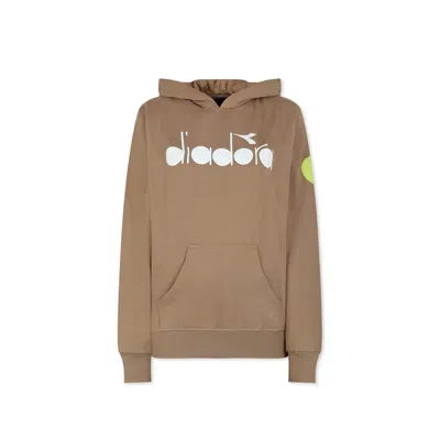 Diadora Kids' Beige Sweatshirt For Boy With Logo In Brown