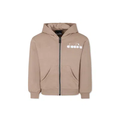 Diadora Kids' Beige Sweatshirt For Girl With Logo