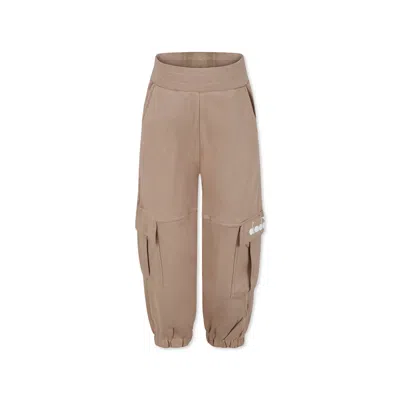 Diadora Kids' Beige Trousers For Girl With Logo