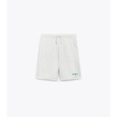 Diadora Bermuda Shorts Athletic Logo In White Milk