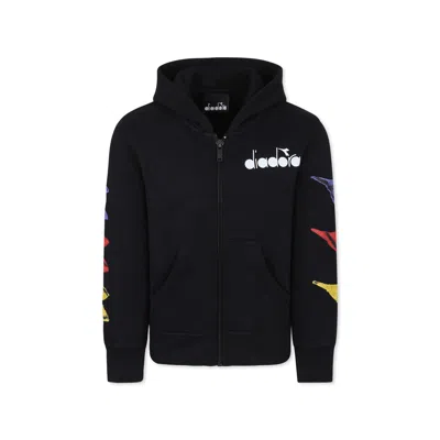 Diadora Kids' Black Sweatshirt For Boy With Logo