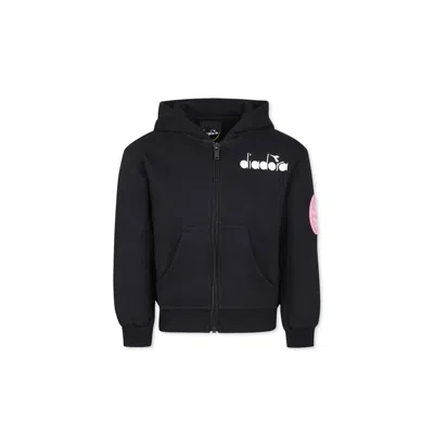 Diadora Kids' Black Sweatshirt For Girl With Logo