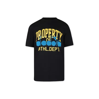 Diadora Kids' Black T-shirt For Boy With Logo