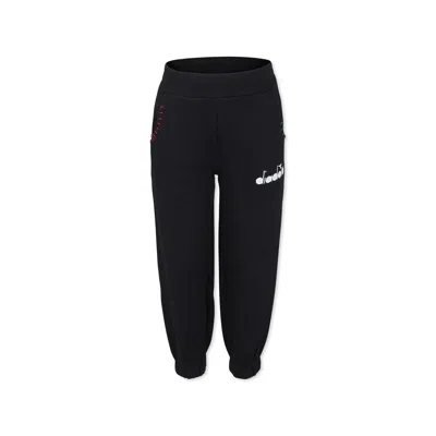 Diadora Kids' Black Trousers For Girl With Logo