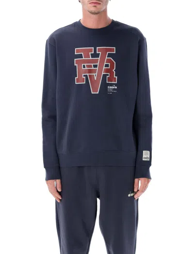 Diadora Blue Crewneck Logo Sweatshirt