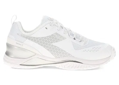 Pre-owned Diadora Blushield Torneo 2 Ag Silver (women's) Sneakers In White