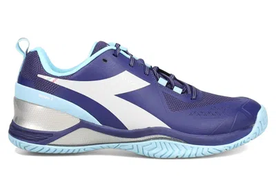 Pre-owned Diadora Blushield Torneo 2 Ag (women's) Sneakers In Blueprint/white/bright Baby Blue