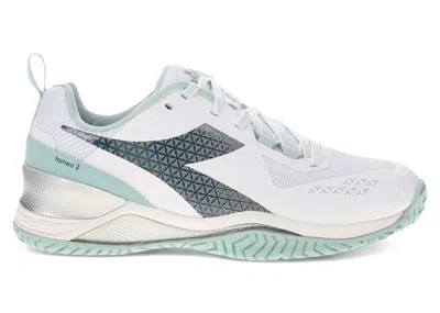 Pre-owned Diadora Blushield Torneo 2 Ag (women's) Sneakers In White/legion Blue/surf Spray