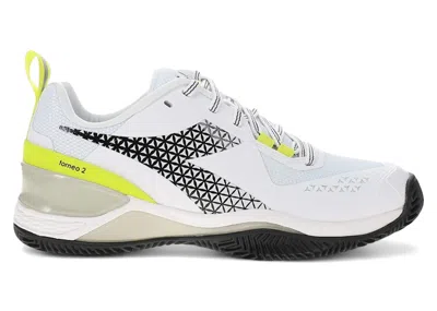Pre-owned Diadora Blushield Torneo 2 Clay (women's) Sneakers In White/black/evening Primrose