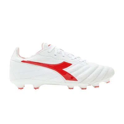 Pre-owned Diadora Brasil Elite 2 Lt Lp12 'white Milano Red' | Men's Size 11.5