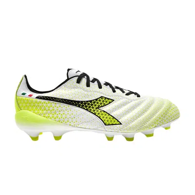 Pre-owned Diadora Brasil Elite Tech Gr Made In Italy Lpx 'white Yellow Fluorescent'