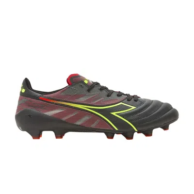 Pre-owned Diadora Brasil Elite Veloce Made In Italy Lpx 'black Yellow Red'