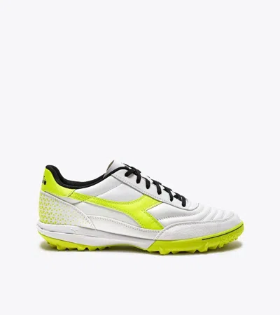 Diadora Calcetto Gr 101.18057101 C3675 Men Us 7 White Yellow Soccer Shoes Tf1651