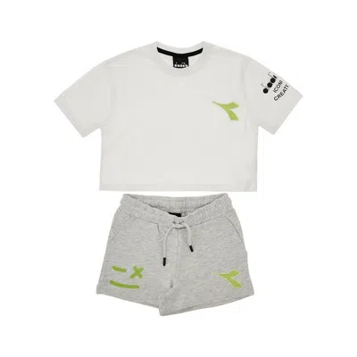 Diadora Cotton Two-piece Set Kids In Multicolor