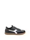 Diadora Black Sneaker In Leather And Suede