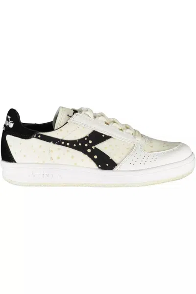 Diadora Elegant Lace-up Sneakers With Logo Women's Accent In White