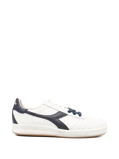 Diadora Elite Dominio Leather Lace-up Sneakers In White