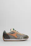 Diadora Stonewash Brown And Gray Heritage Equipe Sneakers In Gray