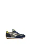 Diadora Blue And Canvas Stonewash Gray Equipe Sneakers