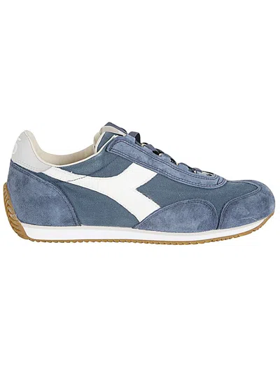 Diadora Equipe H Canvas Stone Wash Trainer Shoes In Blue
