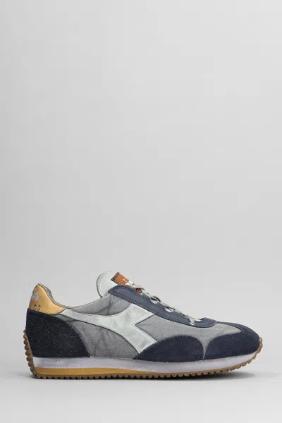 Diadora Equipe H Trainers In Blue Suede And Fabric