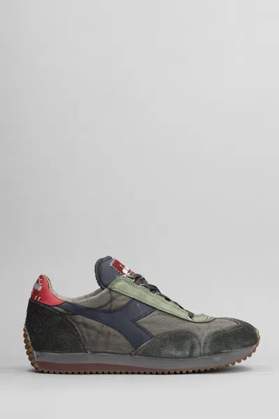 Diadora Equipe H Trainers In Green Suede And Fabric